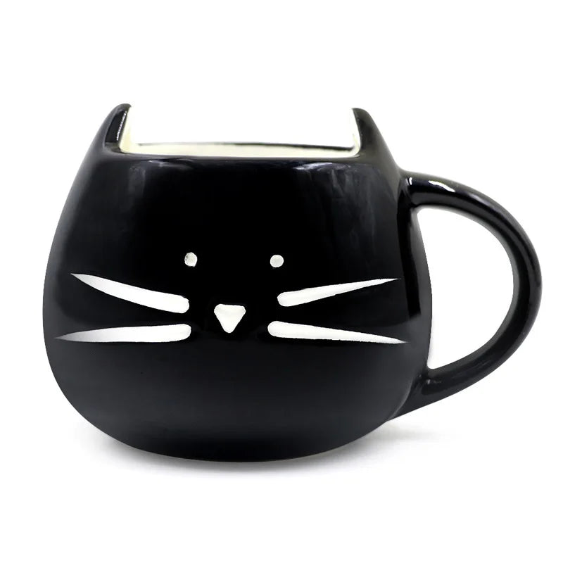 Adorable Ceramic Cat Mugs with Spoon - The Cat Mug Spot