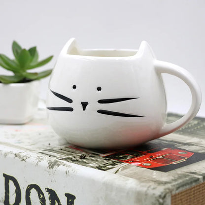 Adorable Ceramic Cat Mugs with Spoon - The Cat Mug Spot