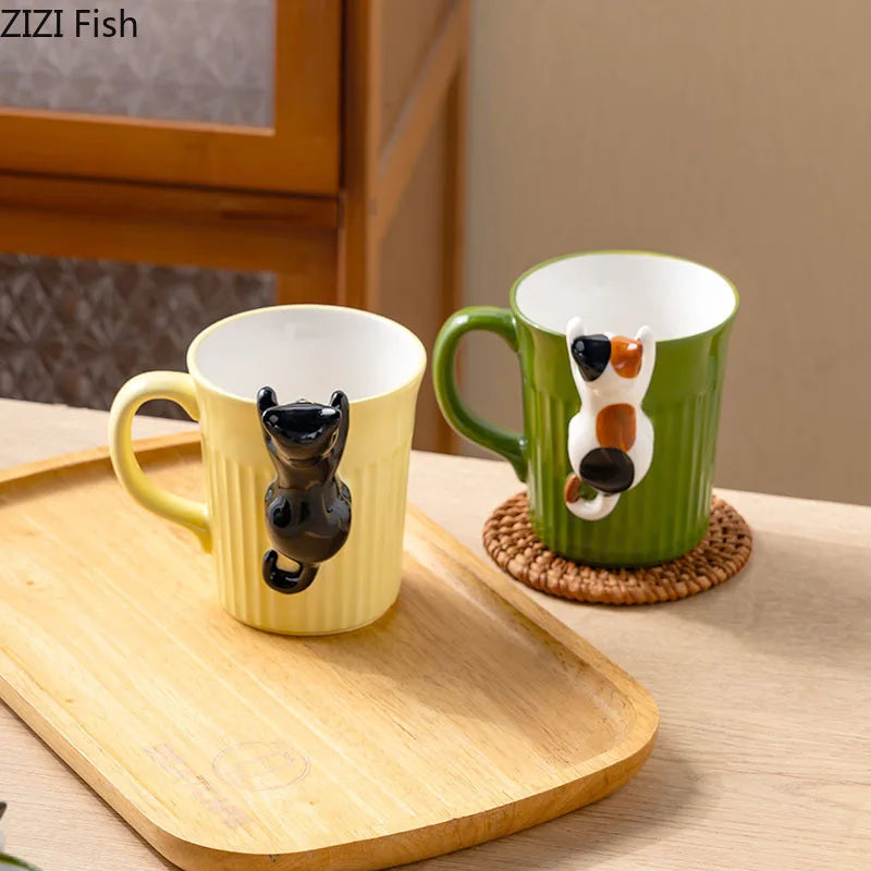 Cartoon Cute Cat Ceramic Mug – Creative Office & Home Coffee, Tea, and Milk Cup, Perfect Gift for Friends - The Cat Mug Spot