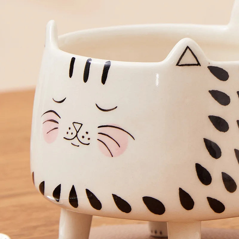 Cute Cat Mug with 4 Legs – Ceramic Meow Mug for Women & Girls, Funny Coffee Cu - The Cat Mug Spot