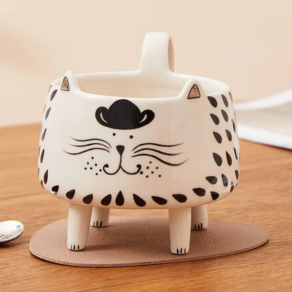 Cute Cat Mug with 4 Legs – Ceramic Meow Mug for Women & Girls, Funny Coffee Cu - The Cat Mug Spot