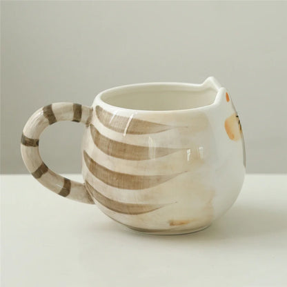 1pc Cute Ceramic Cat Shaped Mug – 380ml/13oz for Milk, Coffee, and Water - The Cat Mug Spot