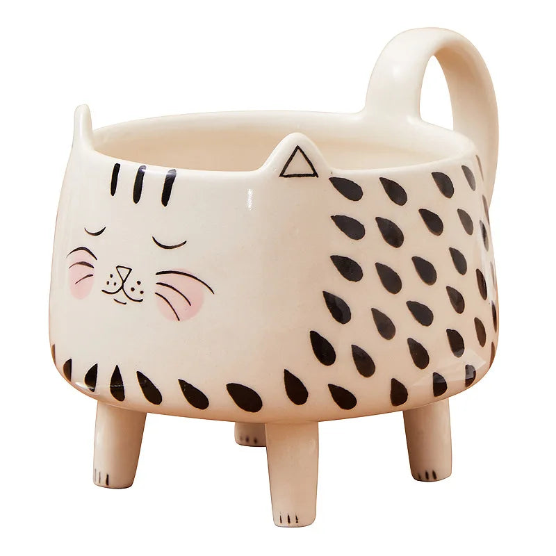 Cute Cat Mug with 4 Legs – Ceramic Meow Mug for Women & Girls, Funny Coffee Cu - The Cat Mug Spot