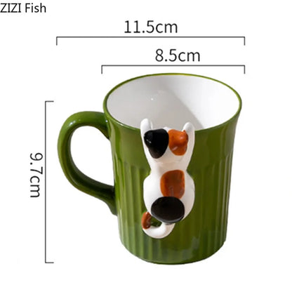 Cartoon Cute Cat Ceramic Mug – Creative Office & Home Coffee, Tea, and Milk Cup, Perfect Gift for Friends - The Cat Mug Spot