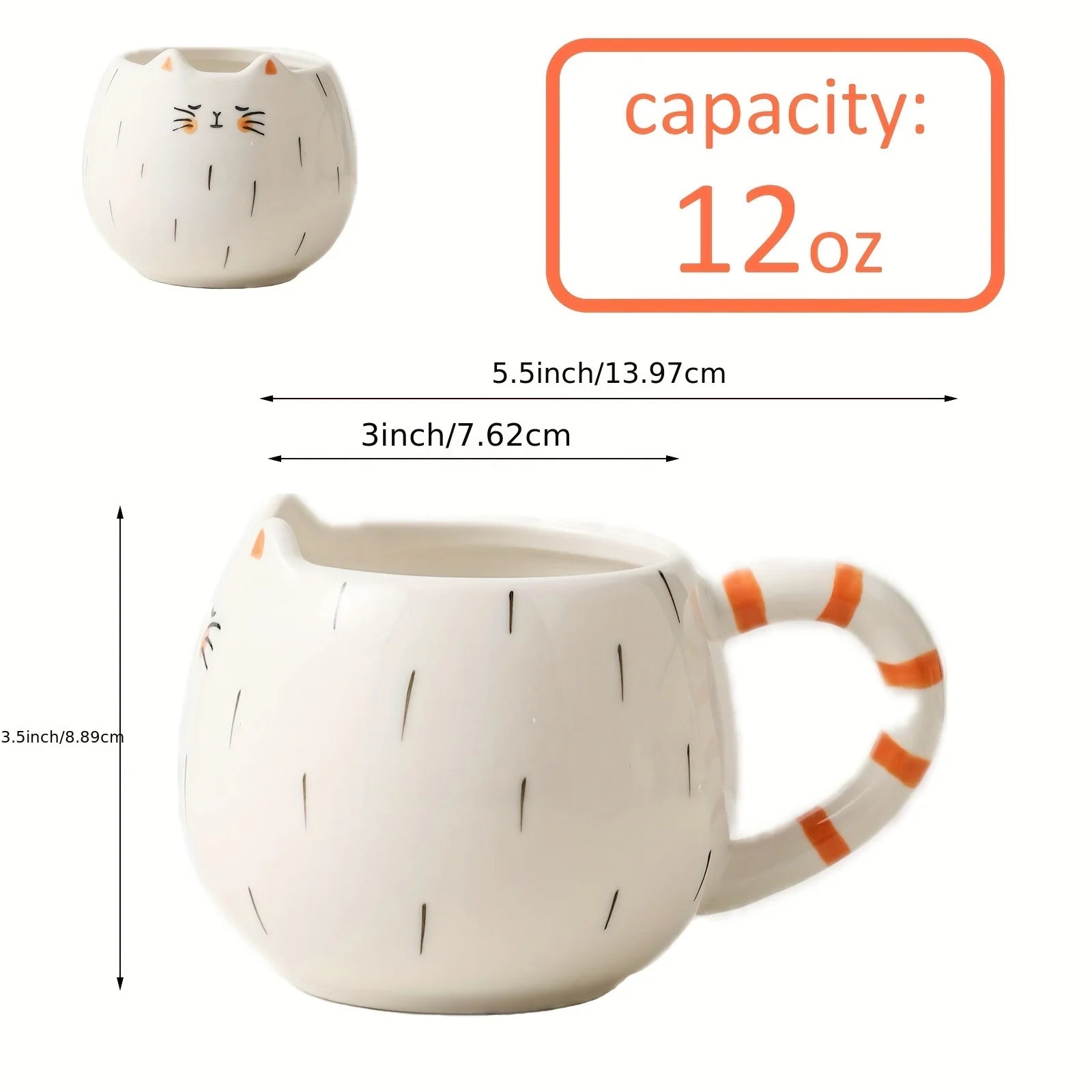 1pc Cute Ceramic Cat Shaped Mug – 380ml/13oz for Milk, Coffee, and Water - The Cat Mug Spot